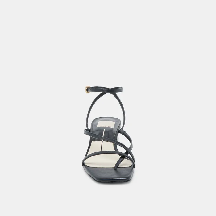 Karlos Wide Black Leather Sandals — view 7