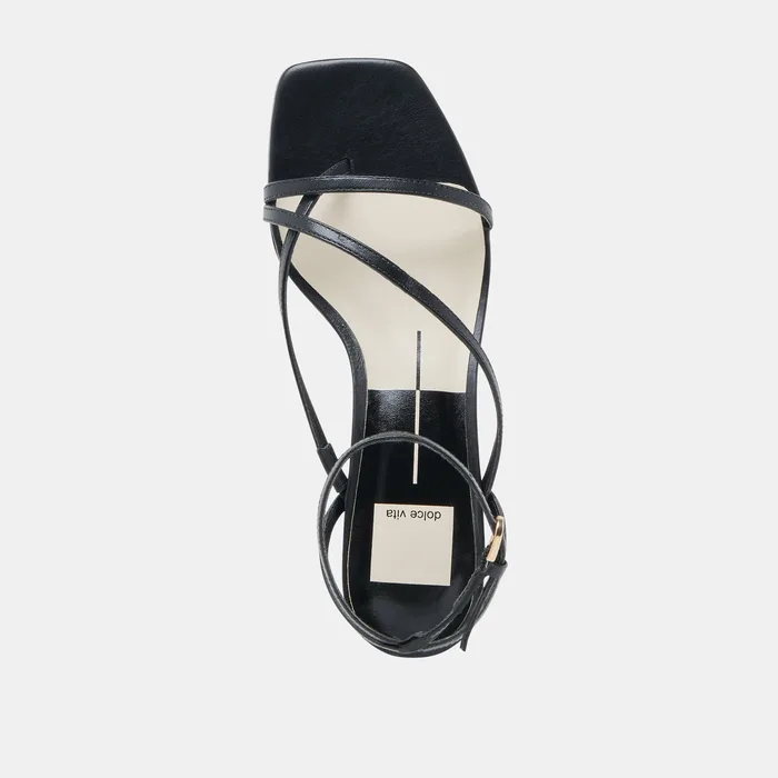 Karlos Wide Black Leather Sandals — view 9