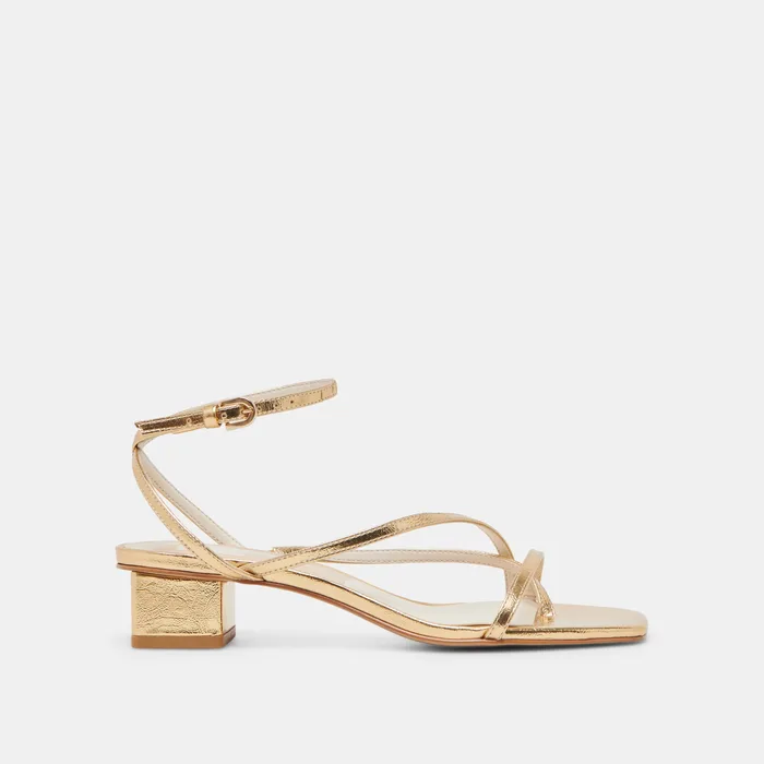 Karlos Wide Gold Metallic Stella Sandals — view 2