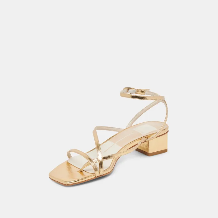 Karlos Wide Gold Metallic Stella Sandals — view 5