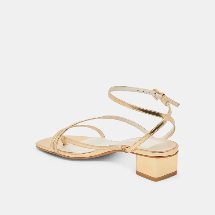 Karlos Wide Gold Metallic Stella Sandals — view 6