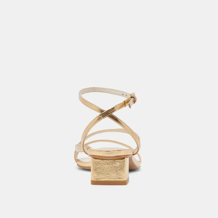 Karlos Wide Gold Metallic Stella Sandals — view 8