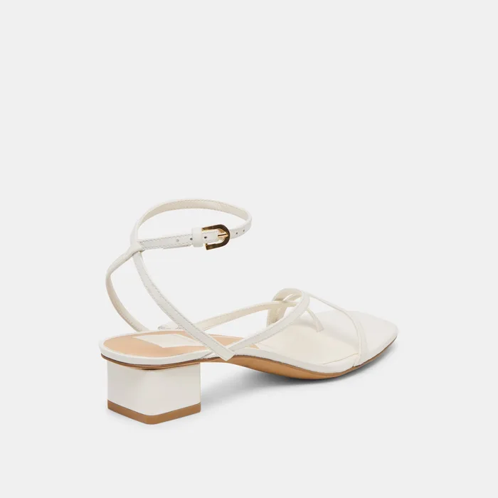 Karlos Wide True White Leather Sandals — view 4