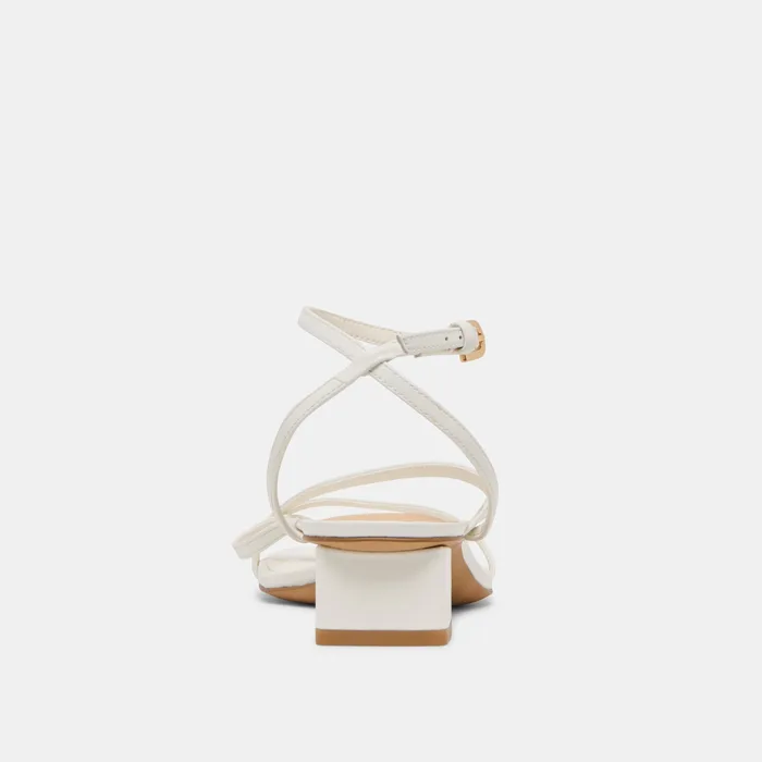 Karlos Wide True White Leather Sandals — view 8