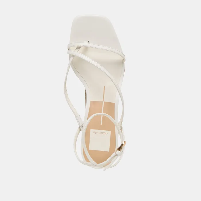 Karlos Wide True White Leather Sandals — view 9