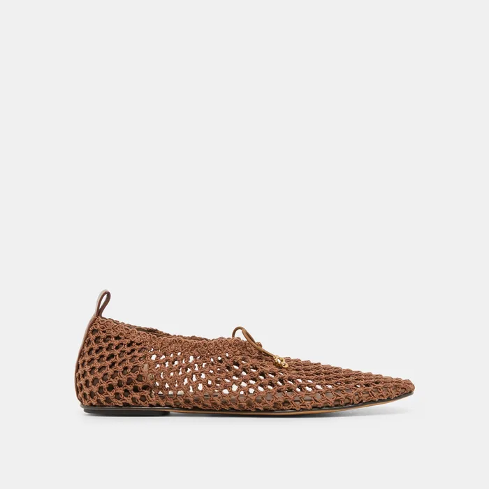 Kaylyn Dk Brown Crochet Flats — view 2