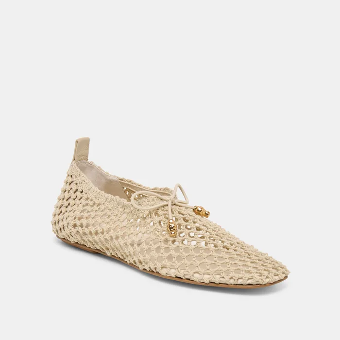 Kaylyn Oatmeal Crochet Flats — view 6