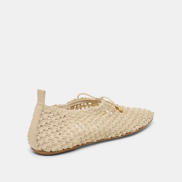 Kaylyn Oatmeal Crochet Flats — view 9