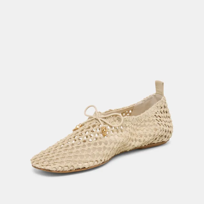 Kaylyn Oatmeal Crochet Flats — view 10