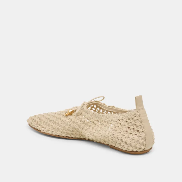 Kaylyn Oatmeal Crochet Flats — view 11