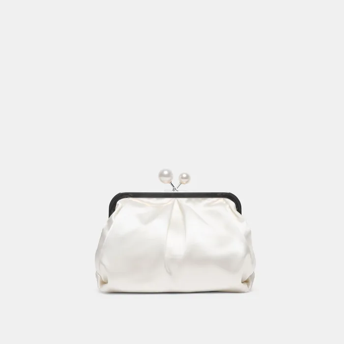 Kendall White Satin Clutch — view 6