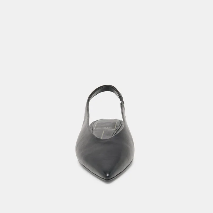 Kendle Black Leather Flats — view 7