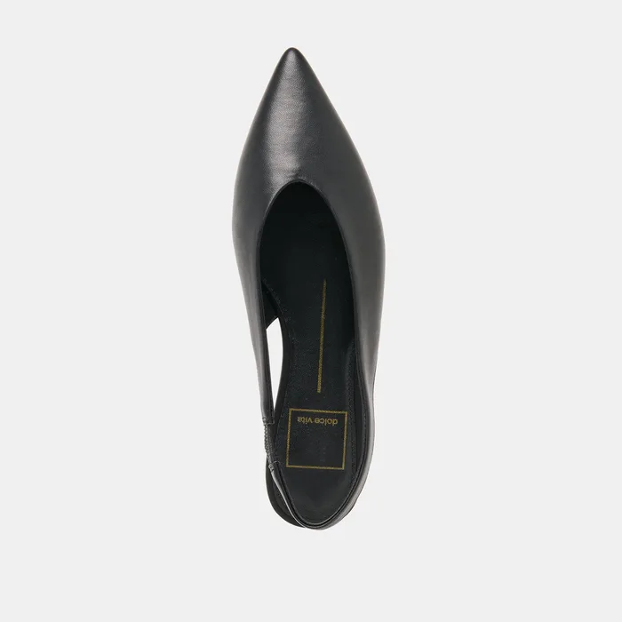 Kendle Black Leather Flats — view 9