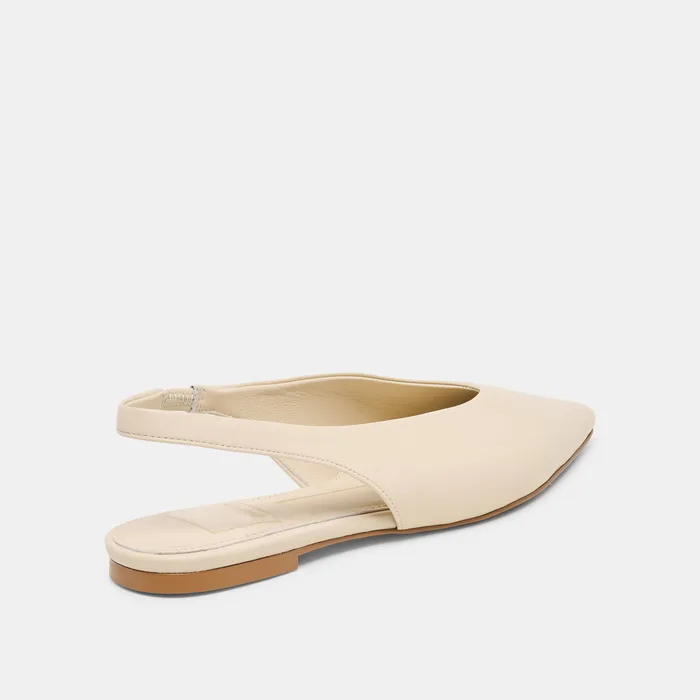 Kendle White Leather Flats — view 4