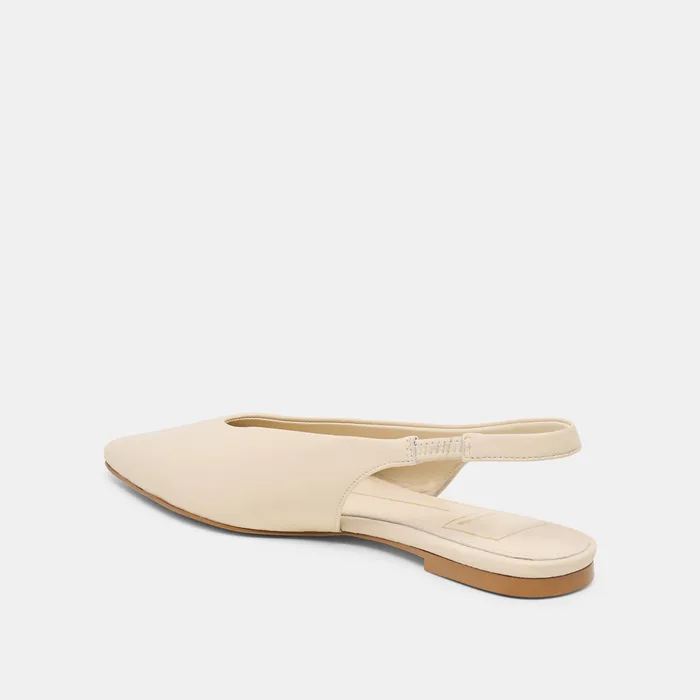 Kendle White Leather Flats — view 6