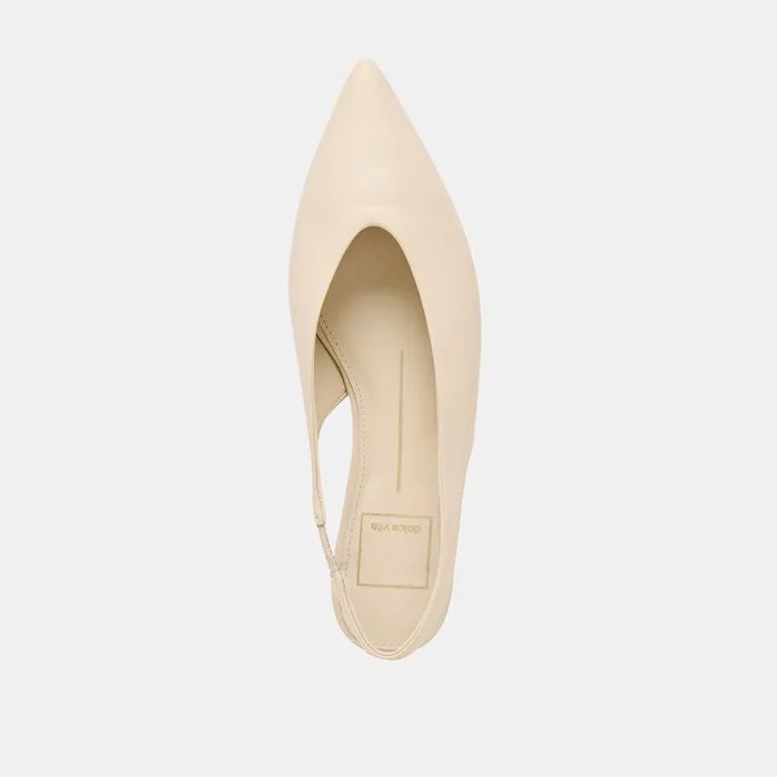 Kendle White Leather Flats — view 9