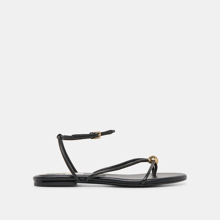 Kenley Black Leather Sandals — view 2