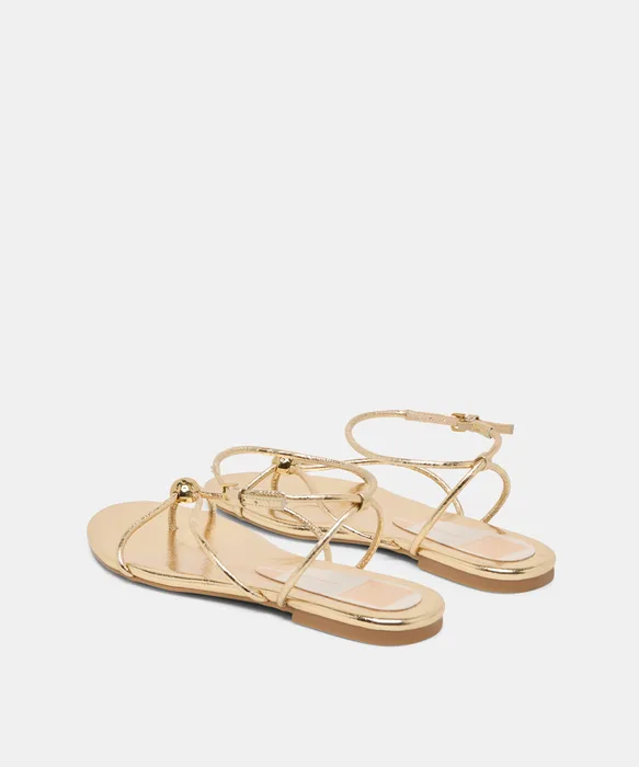 KENLEY SANDALS GOLD LEATHER