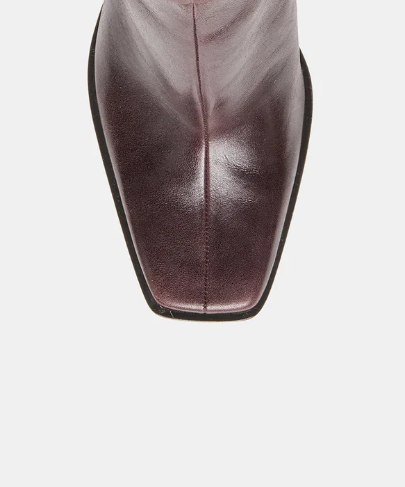 KIMI Blackberry Leather Stiletto Heeled Booties — view 4
