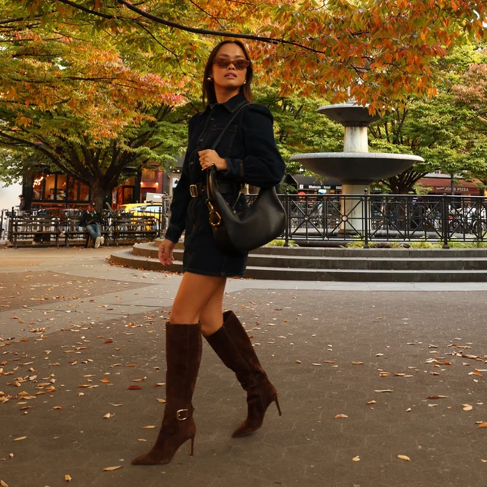 KINZY BOOTS DK BROWN SUEDE — view 6