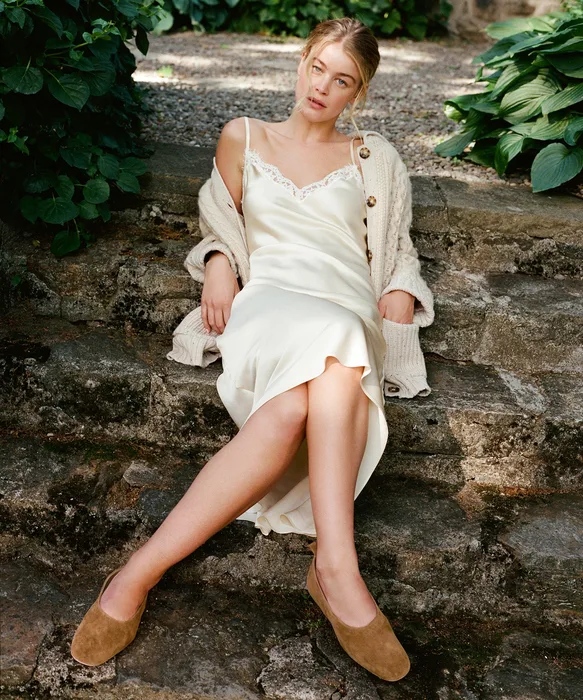 KORY Lt Brown Suede Ballet Flats — view 5