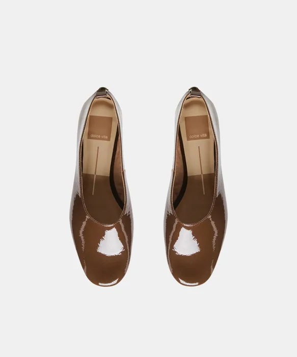KORY Walnut Crinkle Patent Ballet Flats — view 4