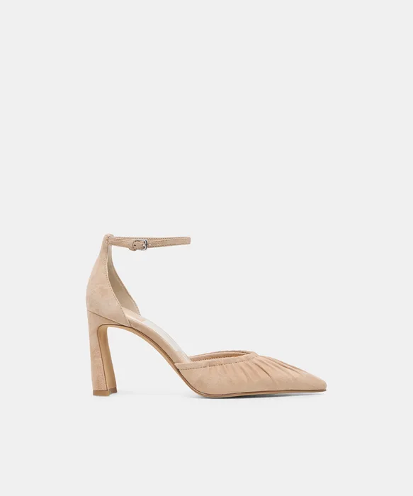 KYLO Camel Suede Closed-Toe Heels — view 2