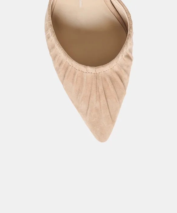 KYLO Camel Suede Closed-Toe Heels — view 4