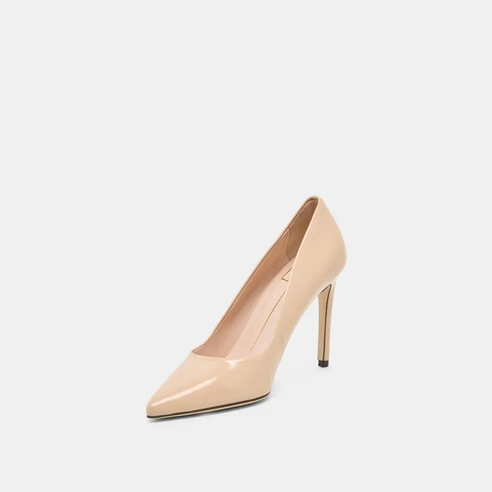 LANKY Tan Leather Closed-Toe Pump Stiletto Heels — view 5