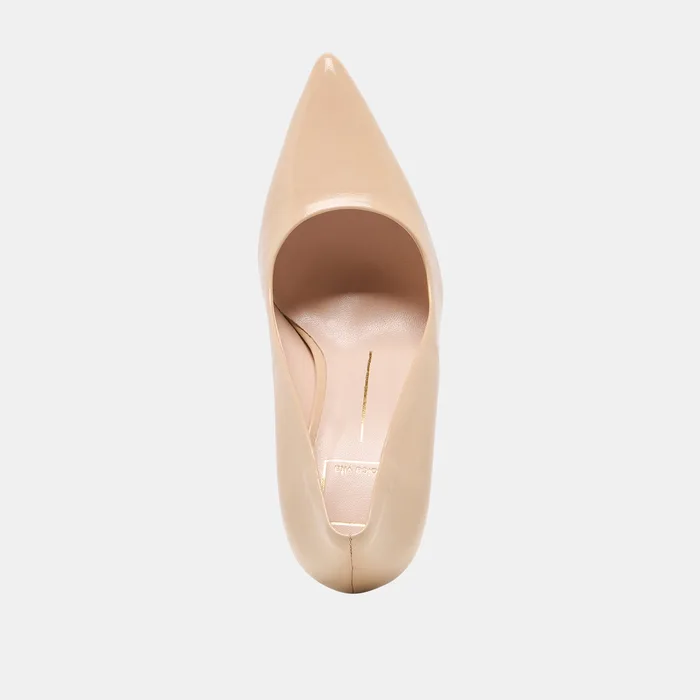 LANKY Tan Leather Closed-Toe Pump Stiletto Heels — view 9