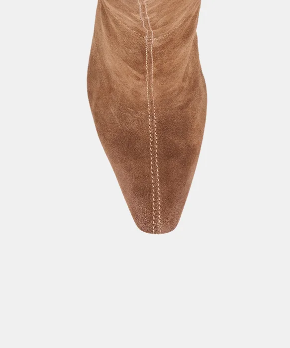 LAYNA Cocoa Suede Block-Heel Knee-High Boots — view 4