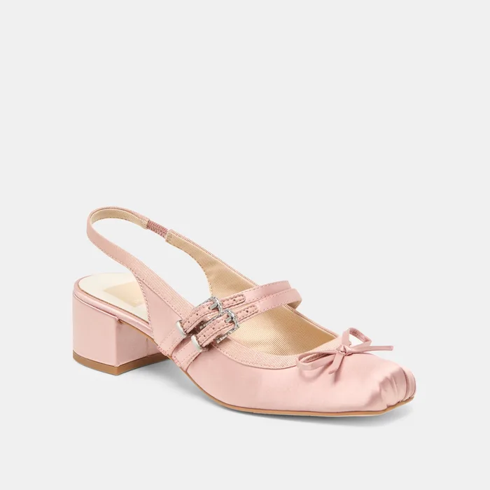 Loris Blush Satin Heels — view 3