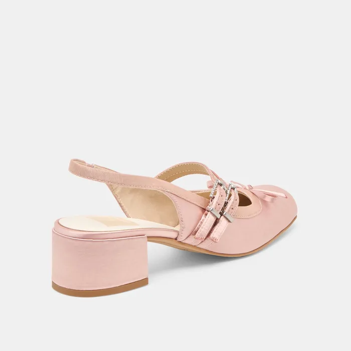 Loris Blush Satin Heels — view 4