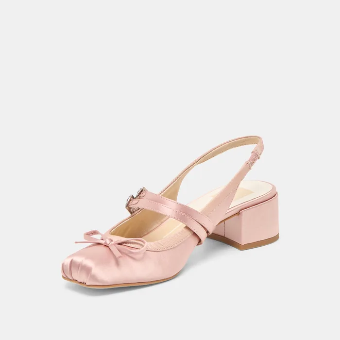 Loris Blush Satin Heels — view 5