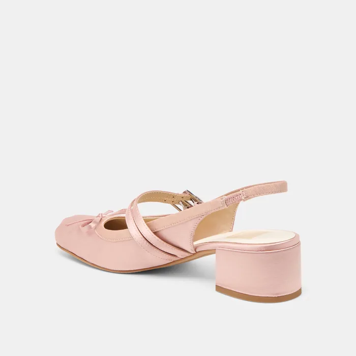 Loris Blush Satin Heels — view 6