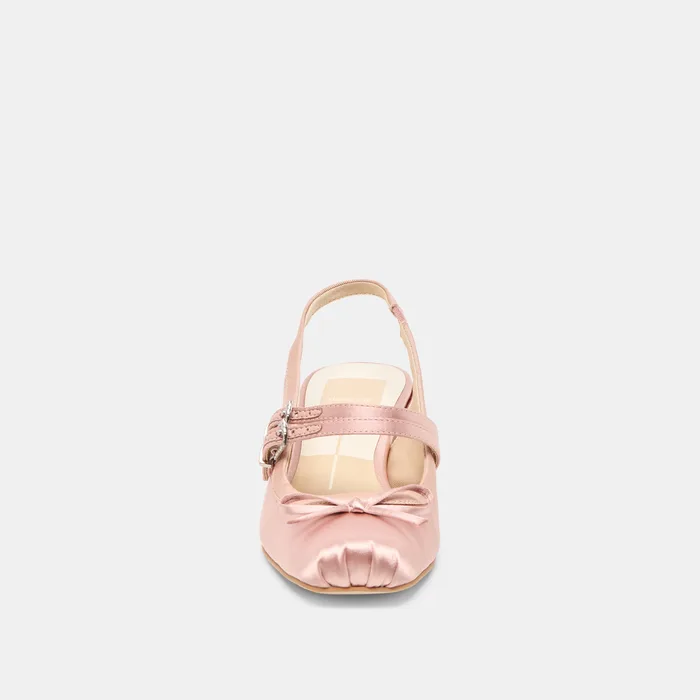 Loris Blush Satin Heels — view 7
