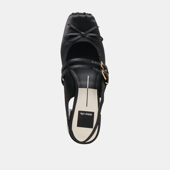 Loris Onyx Satin Heels — view 11