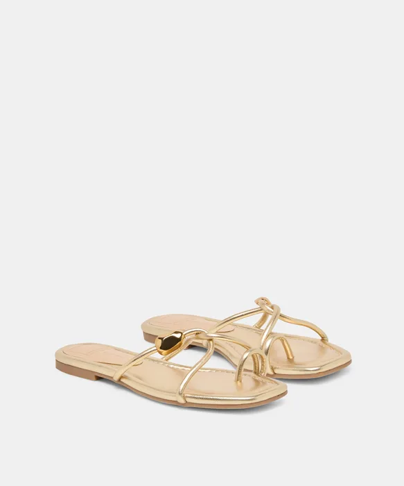 Louiz Gold Stella Sandals — view 3