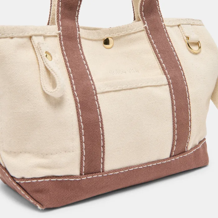 LUNEA Natural Chocolate Canvas Convertible Handbag Crossbody Bag — view 4