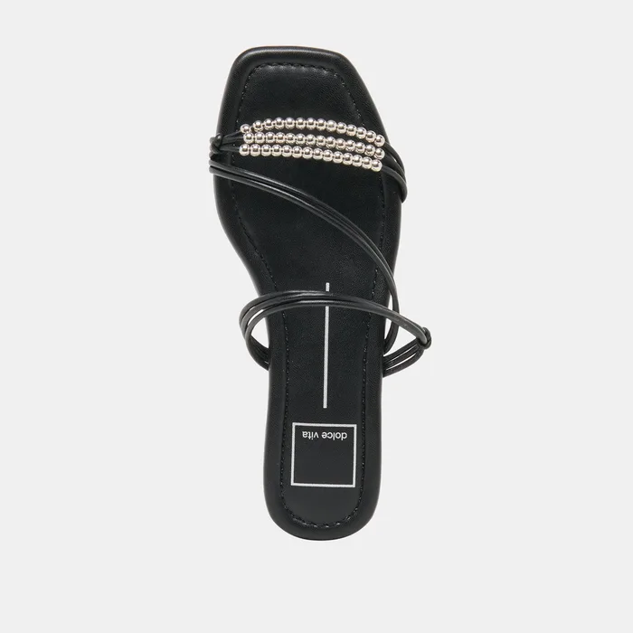 LYNDEE BEAD Black Stella Strappy Open-Toe Sandals — view 11