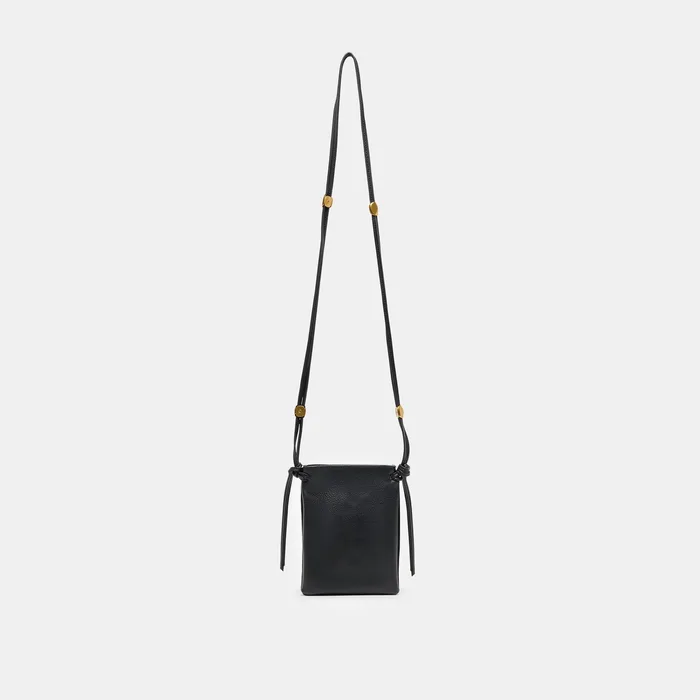 LYRIK Black Leather Mini Crossbody Pouch Bag — view 2