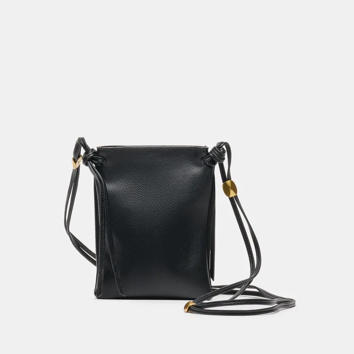 LYRIK Black Leather Mini Crossbody Pouch Bag — view 3