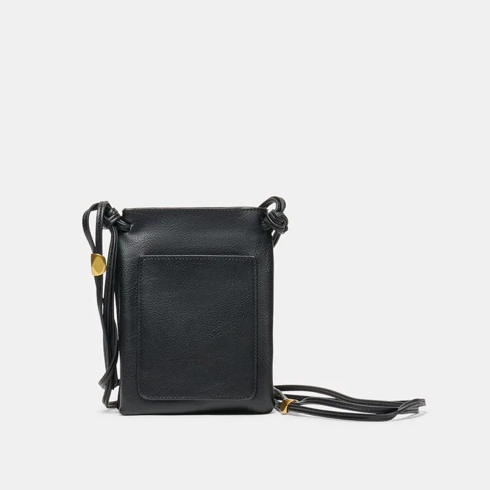 LYRIK Black Leather Mini Crossbody Pouch Bag — view 5