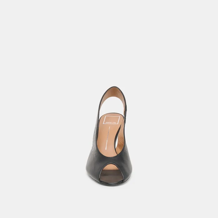 Madow Black Leather Heels — view 7