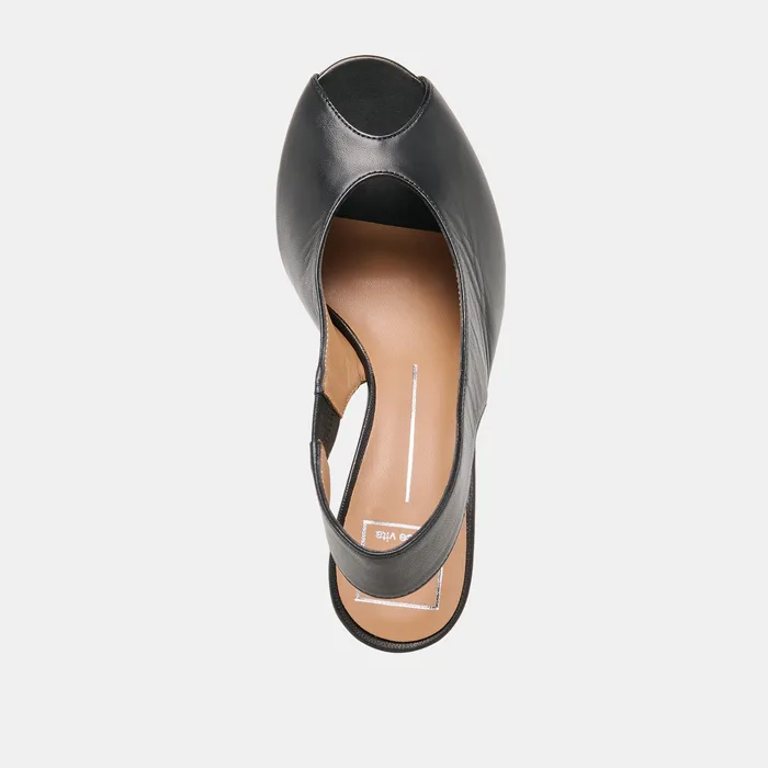 Madow Black Leather Heels — view 9