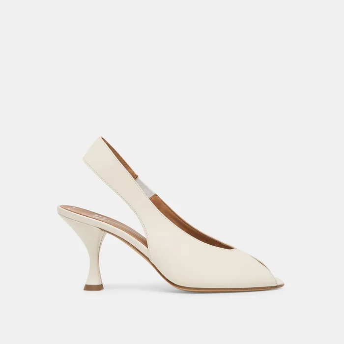 Madow Off White Leather Heels — view 2