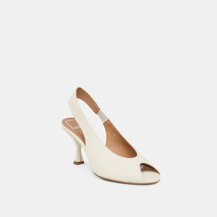Madow Off White Leather Heels — view 3