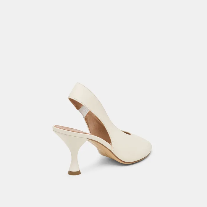 Madow Off White Leather Heels — view 4