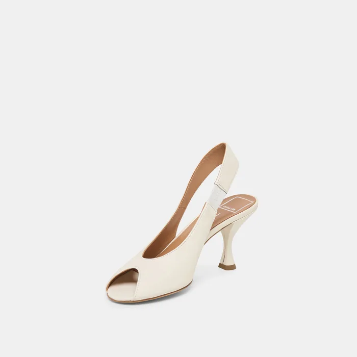 Madow Off White Leather Heels — view 5