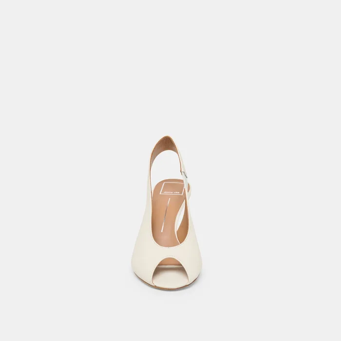 Madow Off White Leather Heels — view 7